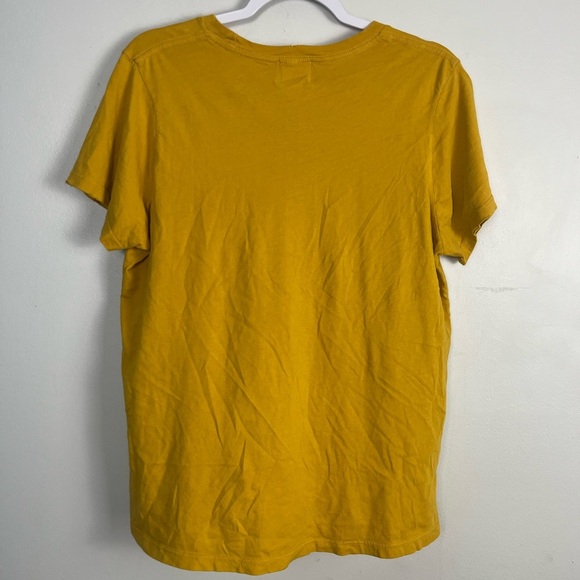 Dazey LA ‘on mental vacation’ yellow/pink distressed tshirt size medium - Picture 3 of 3